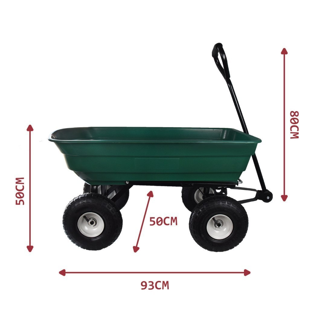 Zahradní vozík kolečko sklápěcí na 4 kolečkách přepravní 120L 240kg MS19198